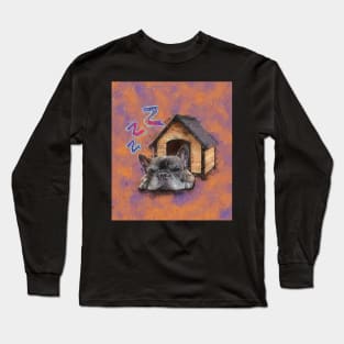 Sleeping French Bulldog Long Sleeve T-Shirt